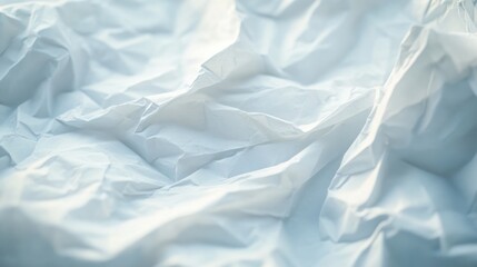 Poster - Crumpled white paper texture creating a soft, abstract background.