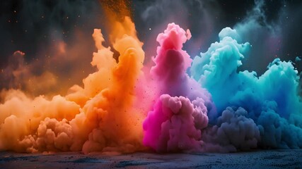 Poster - Vibrant, colorful smoke billowing out from the earths surface, creating a striking visual display.