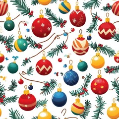 Sticker - Colorful Christmas Tree Ornament Patterns for Holidays