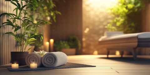 Poster - Relaxing spa environment with ample room for promotional copy.