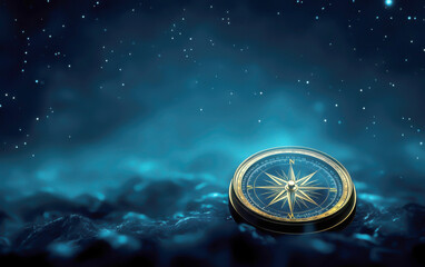 compass on a starry background