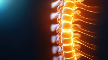 Wall Mural - Glowing Human Spine Illustration with Luminescent Effect