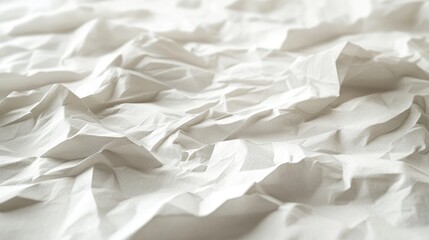 Poster - A close-up of crumpled white fabric, showcasing texture and depth.