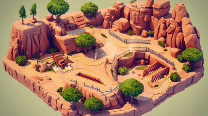 Sticker - Arena Map isometric map 3D