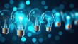 © Pixel Alchemist - Colorful glowing light bulbs with bokeh background effect.
