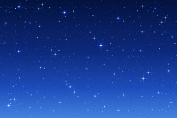 Wall Mural - blue starry night sky background. dark vector space. magic gradient galaxy with twinkles and constel
