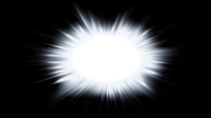 Wall Mural - abstract white starburst on black background.