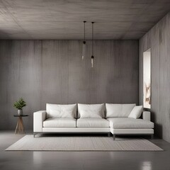 Sticker - modern living room with sofa