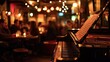 © Kitta - Elegant jazz piano in a cozy bar ambiance, with warm lighting and lively patrons enjoying a night of music and conversation.