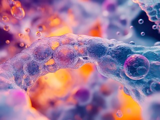 Wall Mural - abstract cellular structure: a microscopic journey