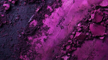 Poster - Abstract texture in vibrant purple hues with rough surfaces and scattered fragments.