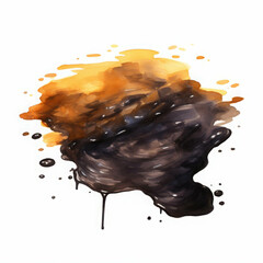 Poster - Watercolor Illustration of an Oil Spill