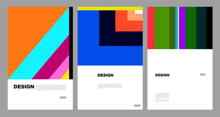 Aufkleber - Vector colorful abstract minimalist geometric poster design template 