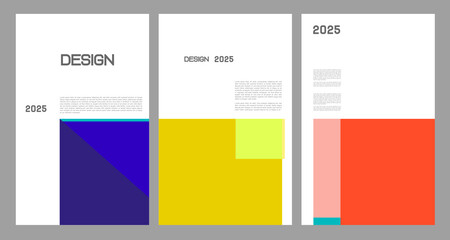 Aufkleber - Vector colorful abstract minimalist geometric poster design template 