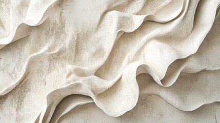 Poster - A textured, abstract representation of flowing fabric in neutral tones.