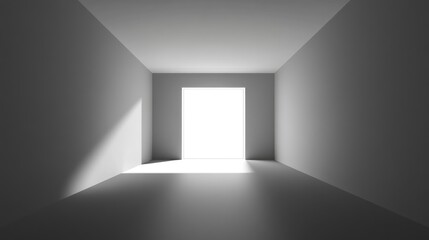 Poster - minimalistic clean white background with subtle lighting effects, perfect for branding or text overl