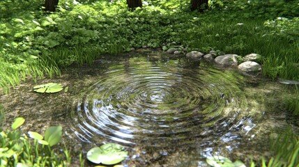 Poster - Rippled water texture with soft waves and reflections, capturing tranquility and fluidity