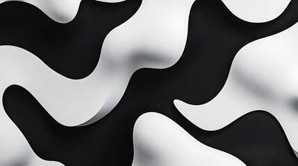 Abstract black and white wavy pattern.