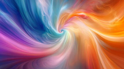 Aufkleber - Abstract swirling pattern of vibrant blue, orange, pink, and purple colors.