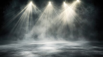 Poster - Sleek black clean background with soft reflections, perfect for luxury or high-end product display
