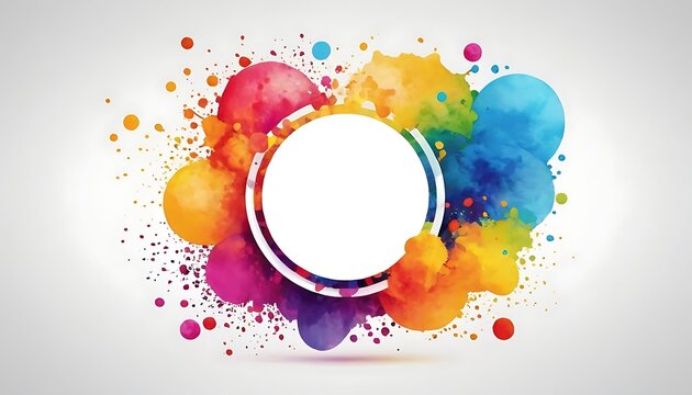 Creative Banners,Rainbow paint splash frame,frame with colorful splashes,banner - sign, web banner, paintbrush, speech bubble, marketing, multi-colored background, 56