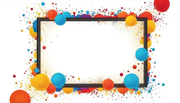 Creative Banners,Rainbow paint splash frame,frame with colorful splashes,banner - sign, web banner, paintbrush, speech bubble, marketing, multi-colored background, 456