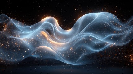 Poster - A mesmerizing display of swirling light and particles in a cosmic-inspired atmosphere during nighttime