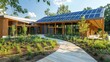 © Salman - A zero-energy community center with solar panels, rain gardens for stormwater management, and interior walls made from recycled wood