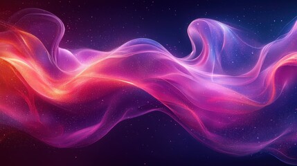 Poster - Swirling abstract colors of pink, purple, and orange blend seamlessly in a cosmic setting, evoking a sense of movement and depth