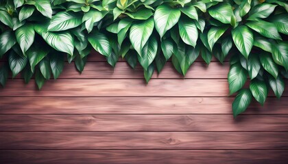 Wall Mural - Vibrant green foliage against a soft pink backdrop with ample space for text in a flat design, showcasing the potential of generative AI artistry