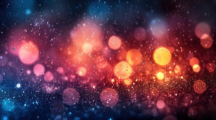 Poster - colorful bokeh lights creating a vibrant abstract background during a nighttime celebration