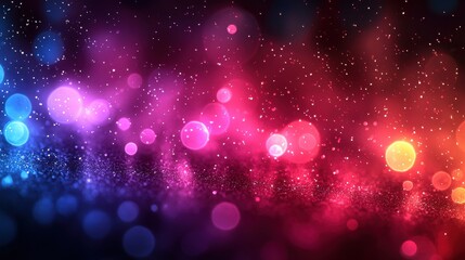 Poster - colorful bokeh lights creating a vibrant abstract background during an evening display in a creative