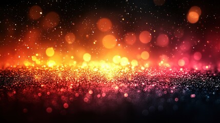 Poster - colorful bokeh lights create a vibrant atmosphere in a dark setting during a festive celebration or 