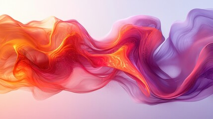 Aufkleber - Colorful abstract fabric waves create a serene and dynamic visual experience in a soft pastel background