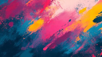 Create a dynamic background texture featuring vibrant, overlapping brushstrokes and splashes of color