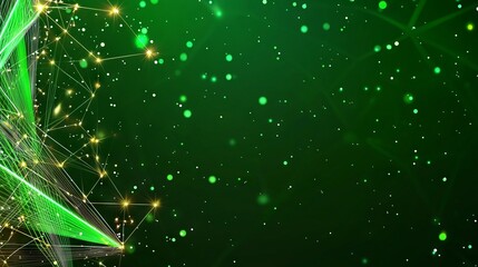 Poster - A digital plexus with glowing lines and dots. The background is abstract and futuristic. This is a 3D rendering.