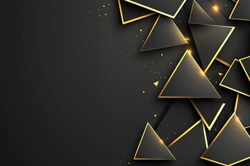 Poster - The geometric shapes of black paper, an abstract composition