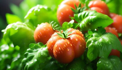 Wall Mural - Vibrant display of diverse tomatoes showcasing a range of sizes and shades in a colorful arrangement