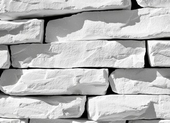 Poster - White grey brick tile wall texture pattern background