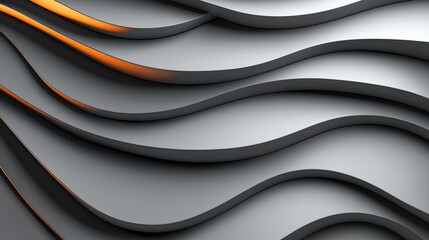 Poster - technology background with abstract wave pattern with wavy orange and white lines. design template f