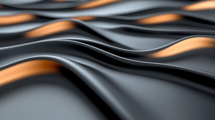 Poster - an orange and white wavy technology background, with black wavy lines. an orange digital motion wall