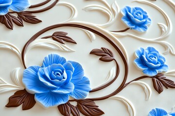 Poster - Wallpaper with a floral pattern from the early 1900s