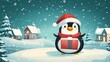 © Nihad - 'Holiday Cheer: A Jolly Penguin Ready for Christmas in Vector Illustration'