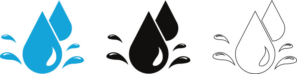Poster - water drop icon. outline water drop vector illustration.