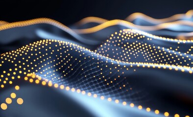 Poster - An abstract cyber network and a synthetic mind as well as big data analytics is illustrated in this fantastic 3D illustration of high tech innovation.