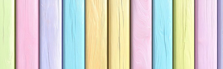 Poster - With many colors in vintage style and seamless background, this panorama shows an old wooden house wall with many colors