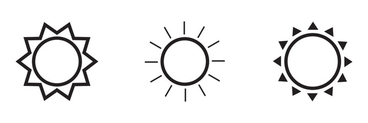 Wall Mural - solar icons. set of sun images on a white background. solar symbols