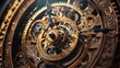 © Kitta - Intricate vintage clock mechanism showcasing detailed gears and elegant design, perfect for themes of time and craftsmanship.