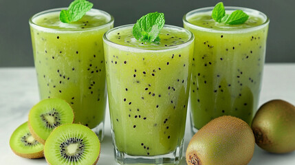 kiwi smoothie and mint