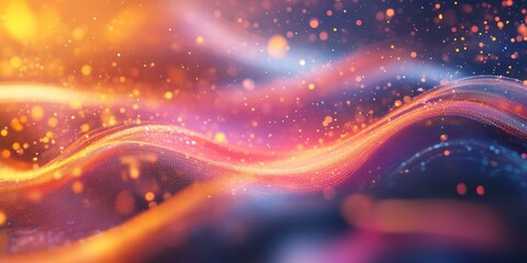 Aufkleber - Modern Digital Abstract 3D Background with Swirling Particles Forming Virtual Courtrooms for Online Dispute Resolution and Digital Law